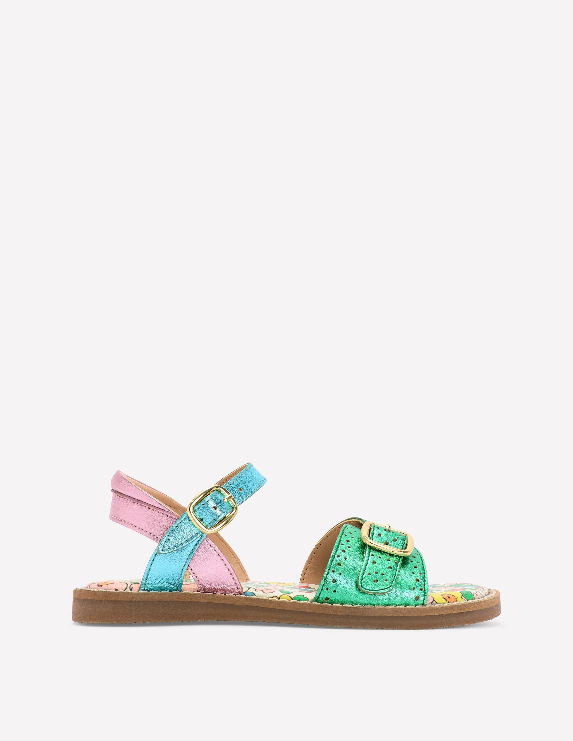 Leather Buckle Sandals-Multi | Boden (US)
