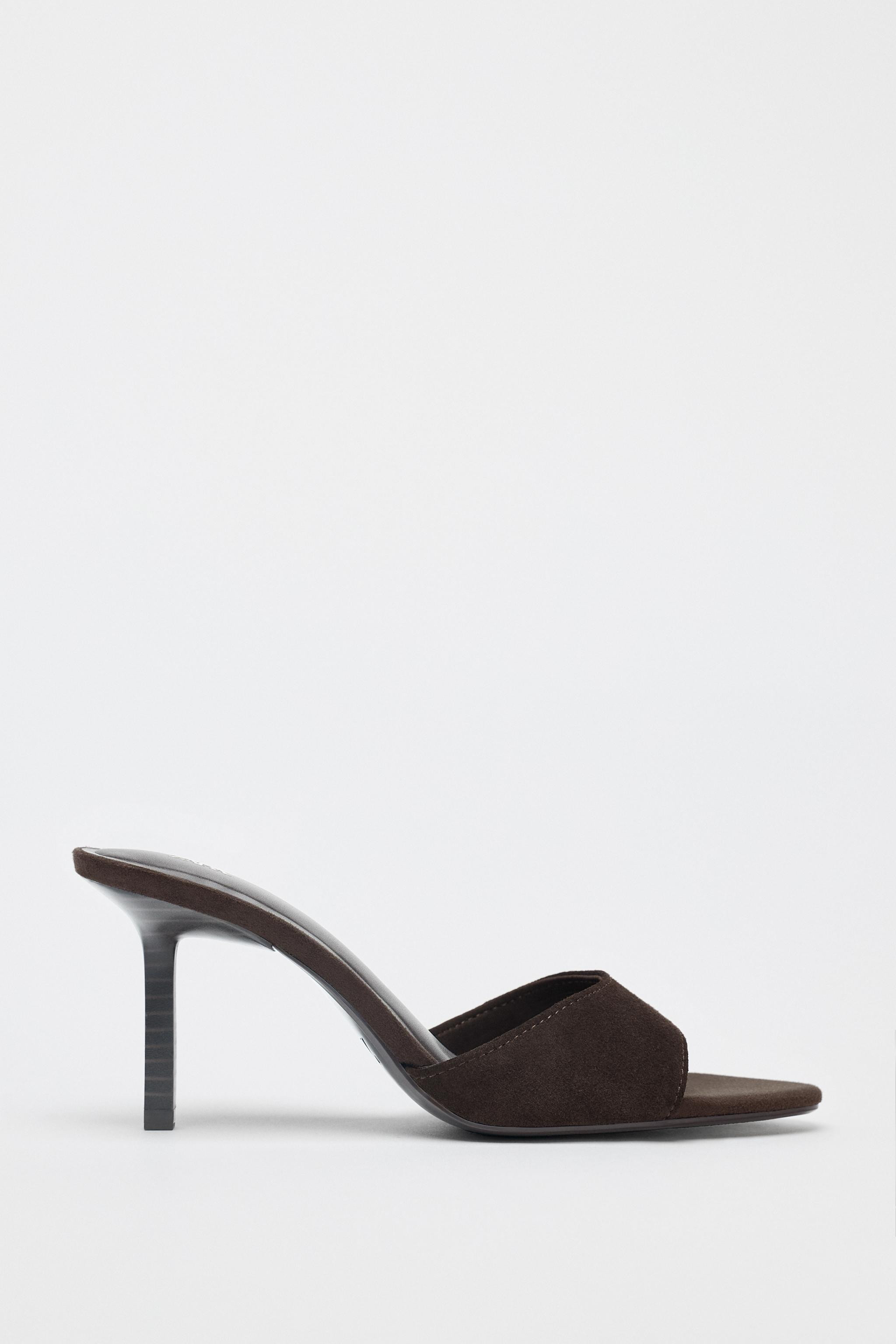 SPLIT SUEDE HIGH-HEEL SANDALS | Zara UK