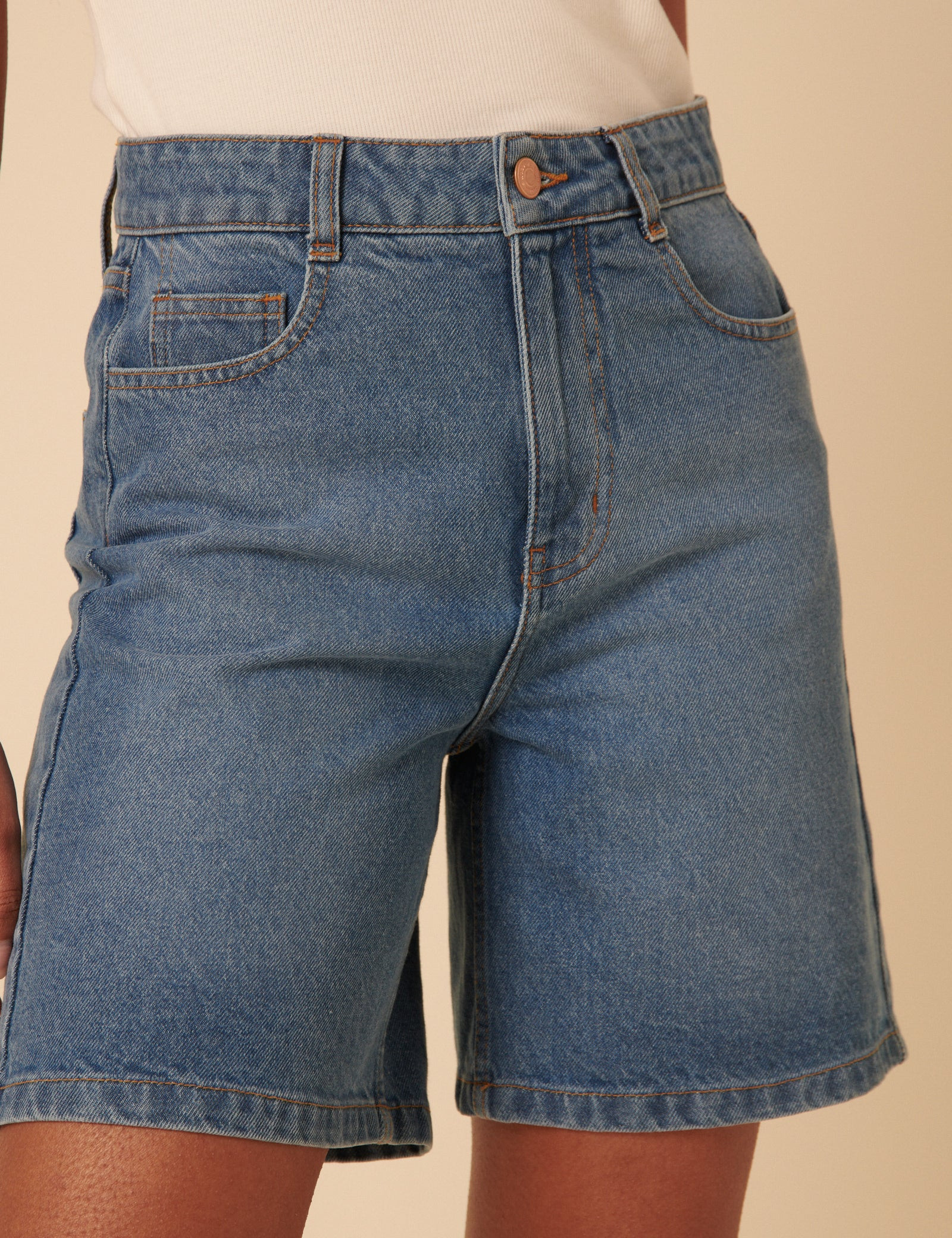 Mid Wash Denim Long Shorts | Nobody's Child