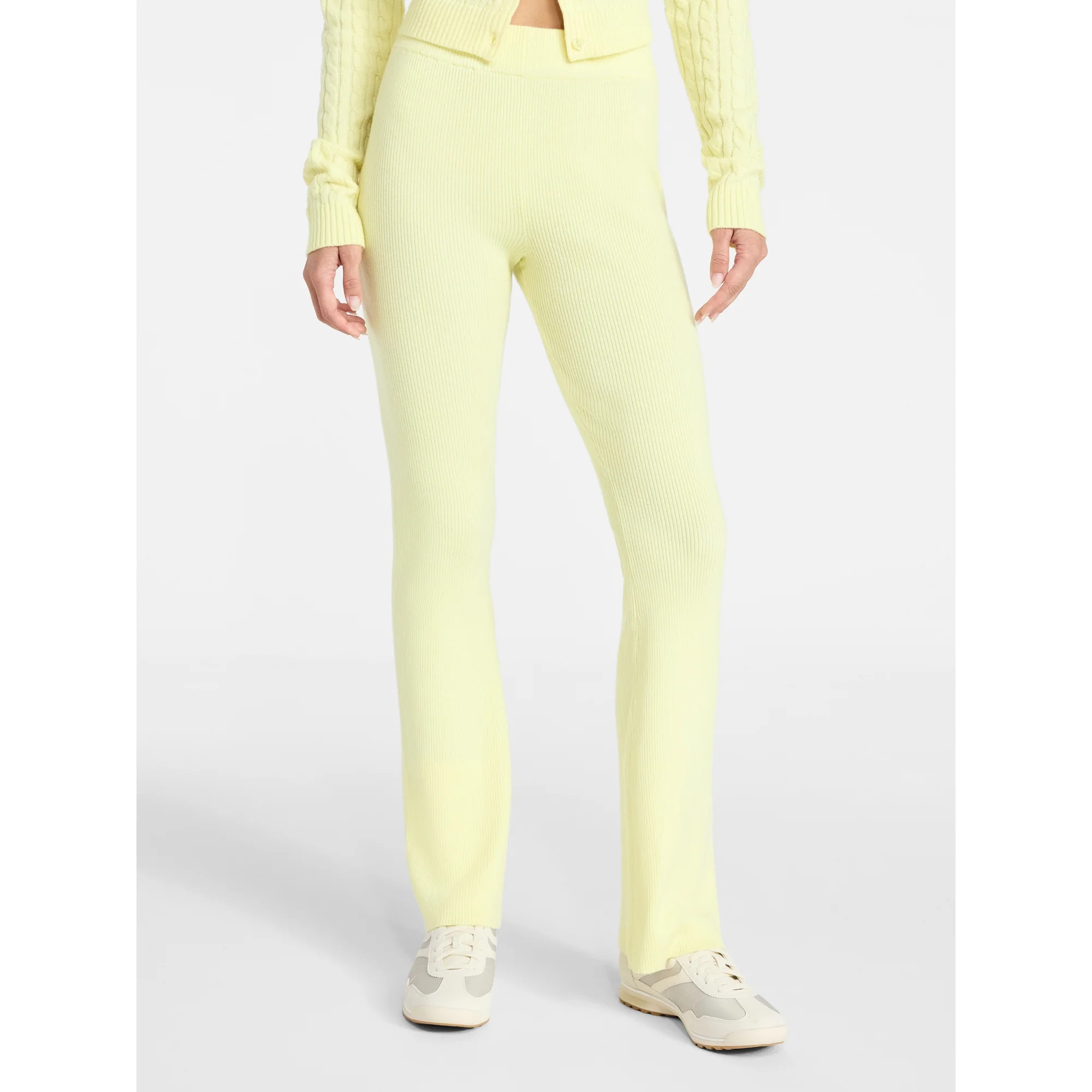 No Boundaries Ribbed Flare Pants, 30.5'' Inseam, Women's XXS-XXL | Walmart (US)