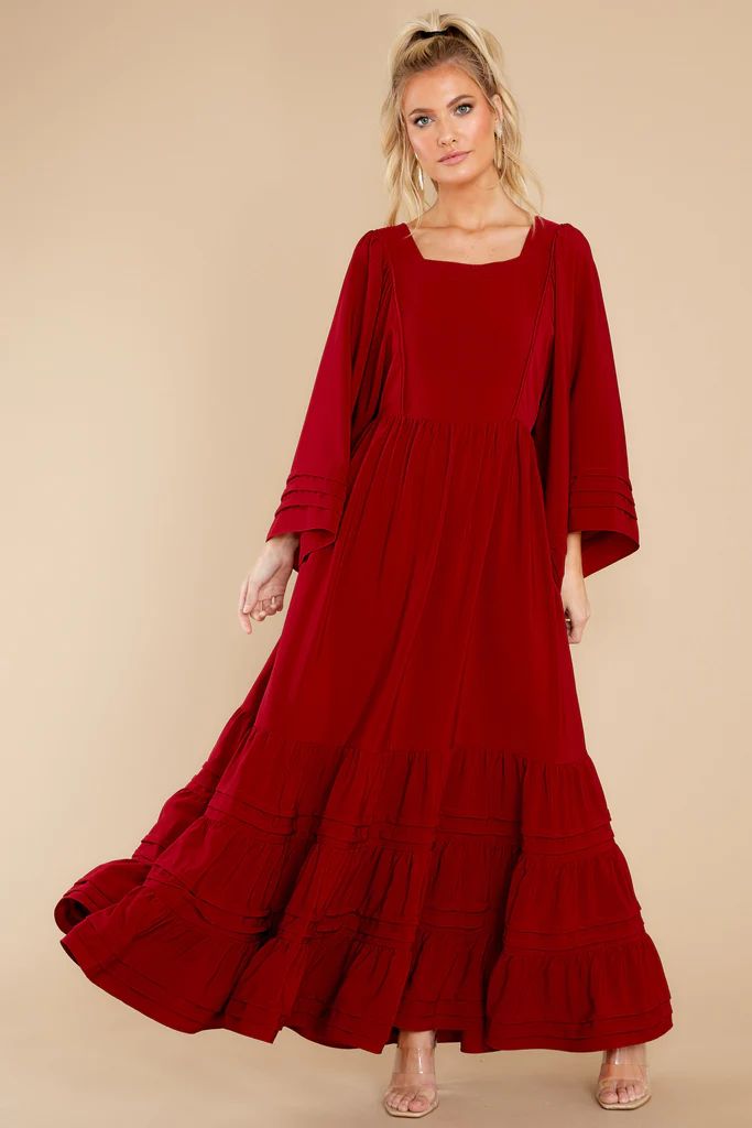 Clean Slate Burgundy Maxi Dress | Red Dress 