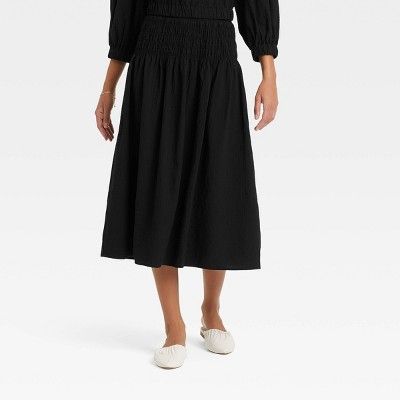 Women's Smocked Waist Midi Skirt - A New Day™ | Target