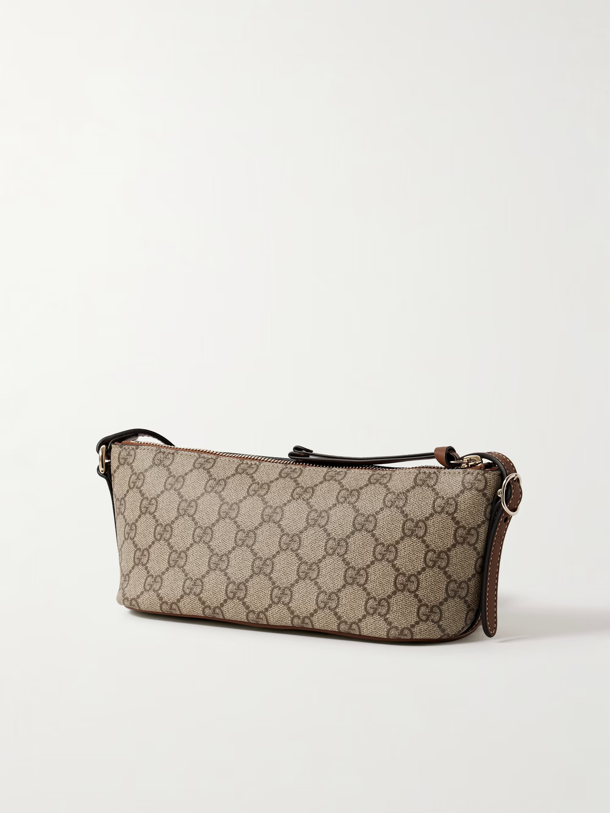Leather-trimmed printed coated-canvas shoulder bag | NET-A-PORTER (US)