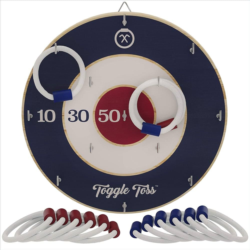 Toggle Toss Official Wall-Mounted Ring Toss Game Set - Fun Bar Games & Wall Games for Game Room o... | Amazon (US)