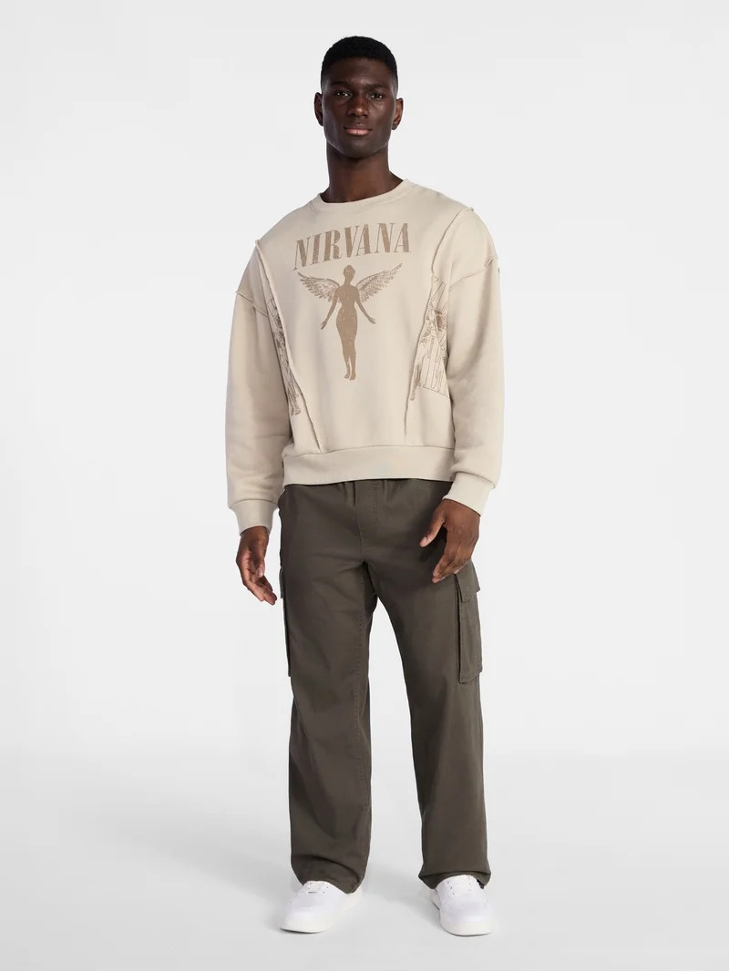 Nirvana Men's In Utero Crewneck Sweatshirt with Long Sleeves, Sizes XS-3XL | Walmart (US)