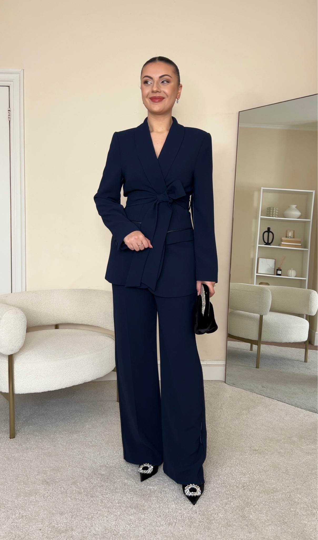 Work Christmas party outfit idea.
Blazer is from River Island, wearing size UK10.
Trousers are from River Island, wearing size UK10.
Heels are from Mango.
Clutch bag is from River Island, last year’s collection .

#LTKeurope #LTKfindsunder100 #LTKstyletip