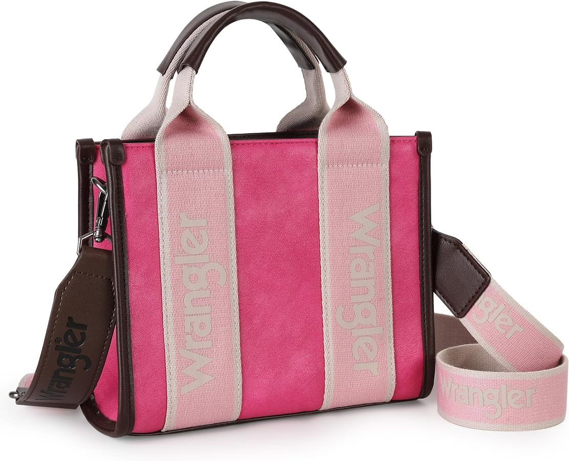 Wrangler Purse for Women Mini Tote Bag Cotton Ribbon Crossbody Handbag | Amazon (US)