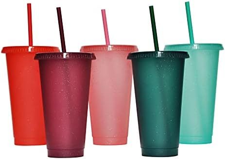Suertestarry Tumbler with Straw and Lid,Water Bottle Iced Coffee Travel Mug Cup,Reusable Plastic ... | Amazon (US)