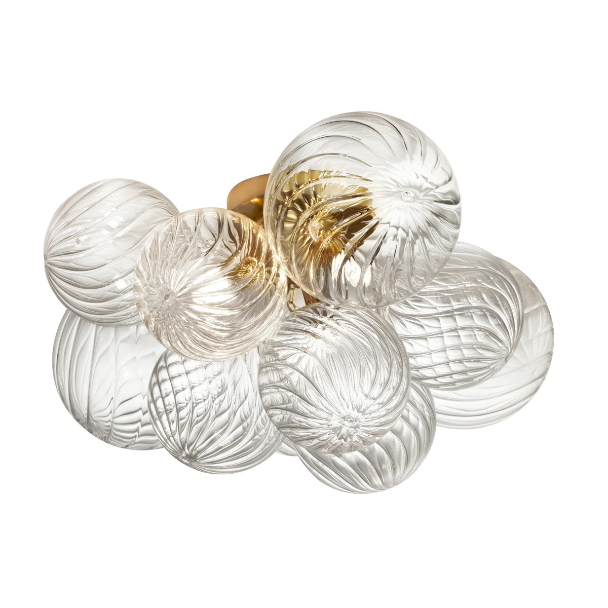 Lacorya 3 Light Flush Mount - Clear Spiral Glass | Wayfair North America