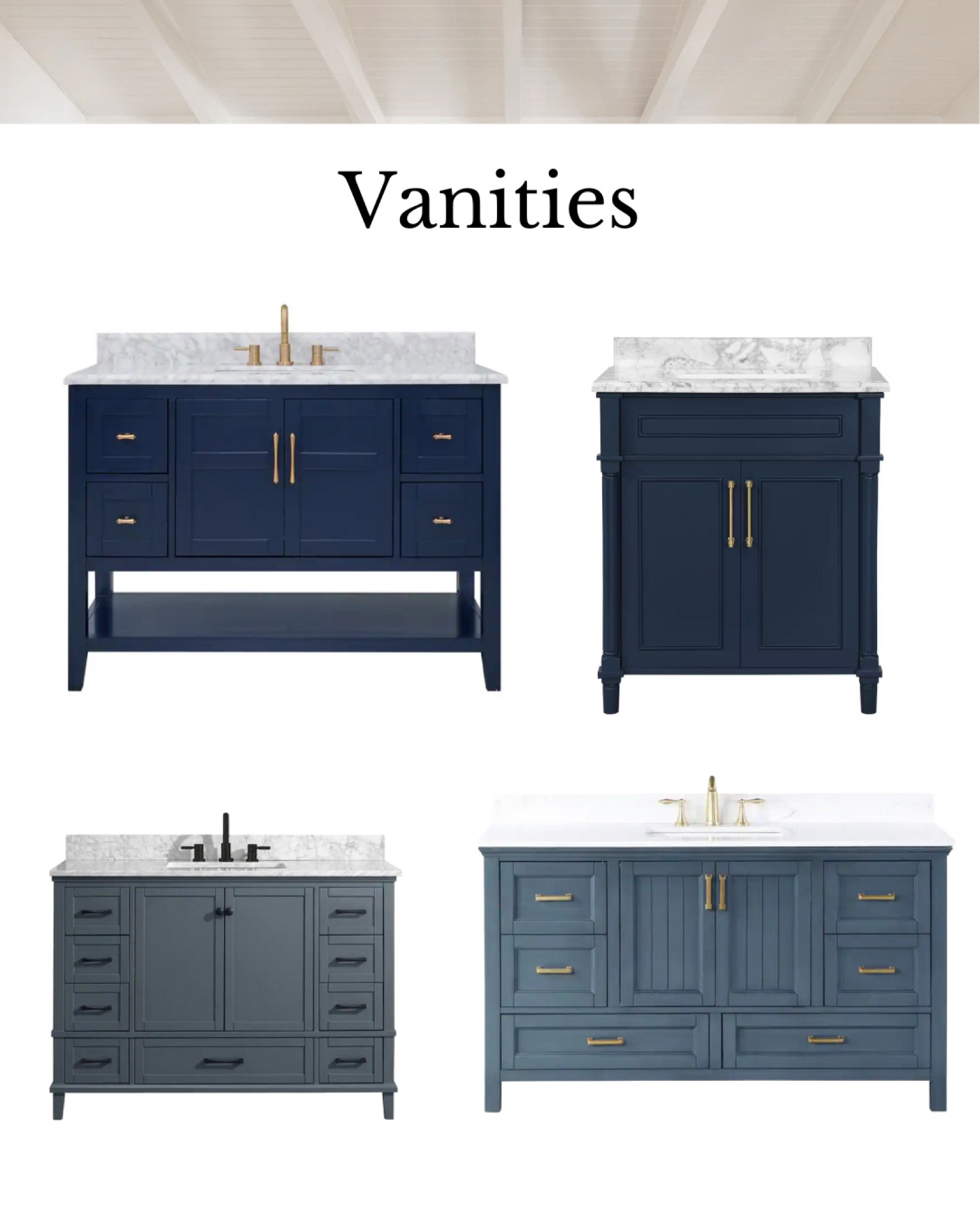 Blue bathroom vanities