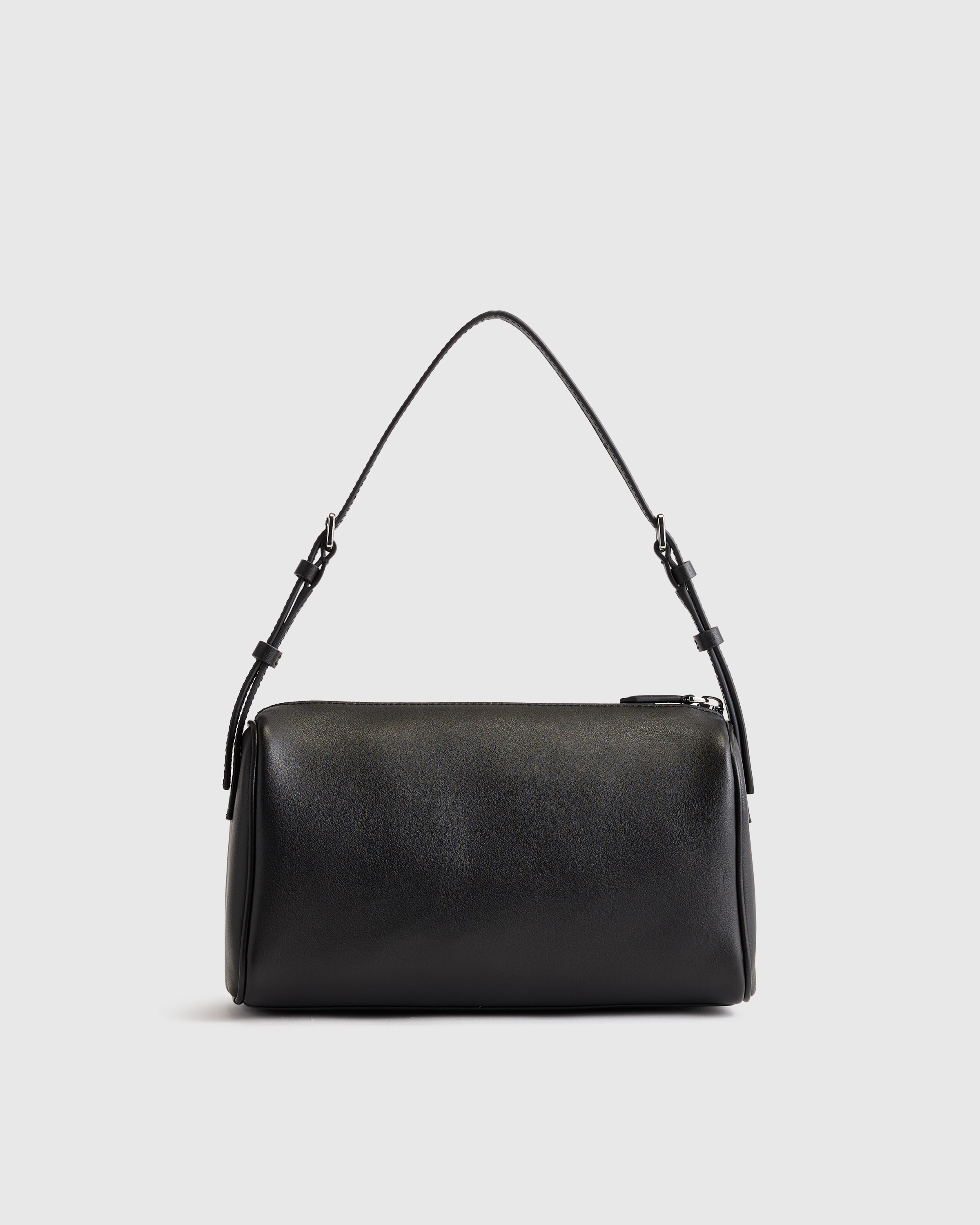 Quince | Women's Italian Leather Mini Barrel Shoulder Bag in Black | Quince