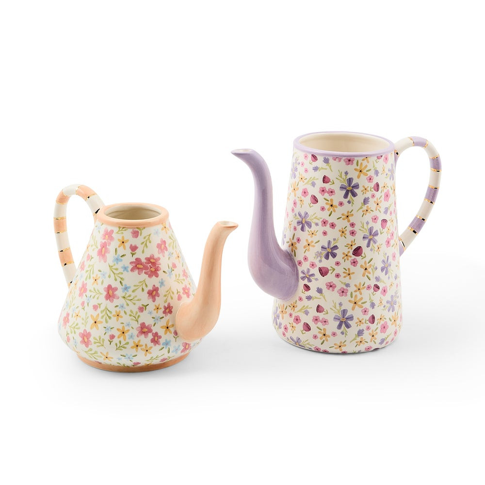 Posie Patch Ceramic Teapot Vases, Set of 2 | MacKenzie-Childs