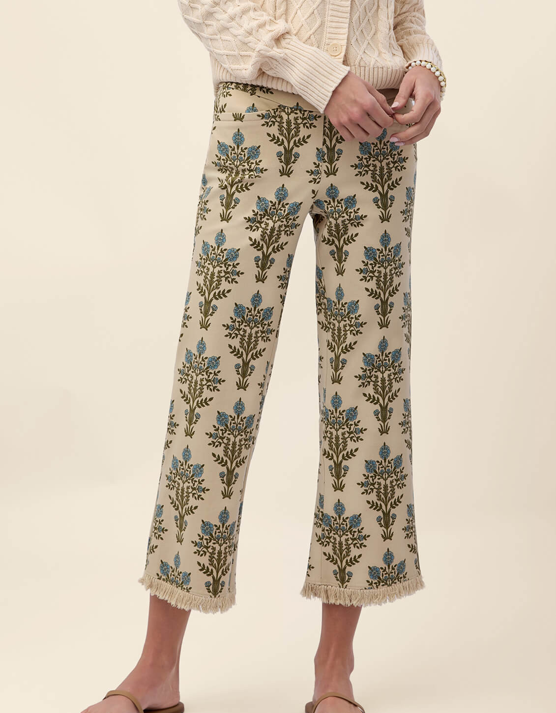 Maren Fringe Pant St. Augustine Blue | Spartina 449