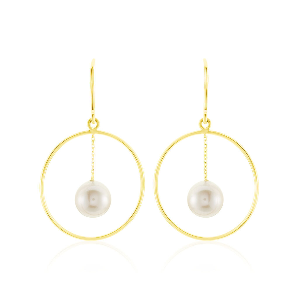 Boucles D'oreilles Pendantes Joris Or Jaune Perle De Culture | Histoire d'Or