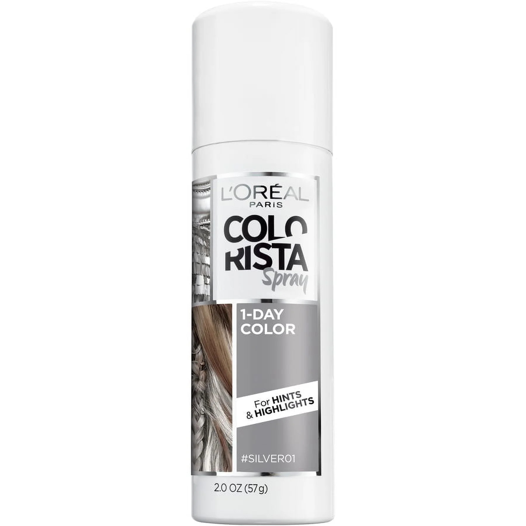 L'Oreal Paris Colorista 1 Day Hair Color Spray, 01 Silver, 2 oz | Walmart (US)