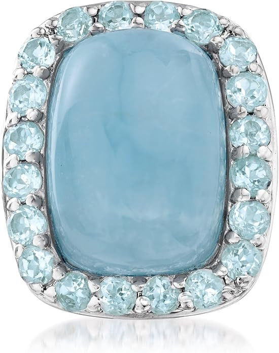Ross-Simons 19.00 Carat Aquamarine and 2.60 ct. t.w. Sky Blue Topaz Ring in Sterling Silver | Amazon (US)