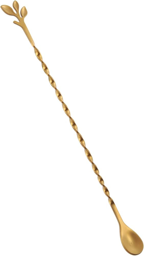 AnSaw Gold 10-Inch Stainless Steel Cocktail Spoon with Leaf Handle - Perfect for Mixing & Layerin... | Amazon (US)