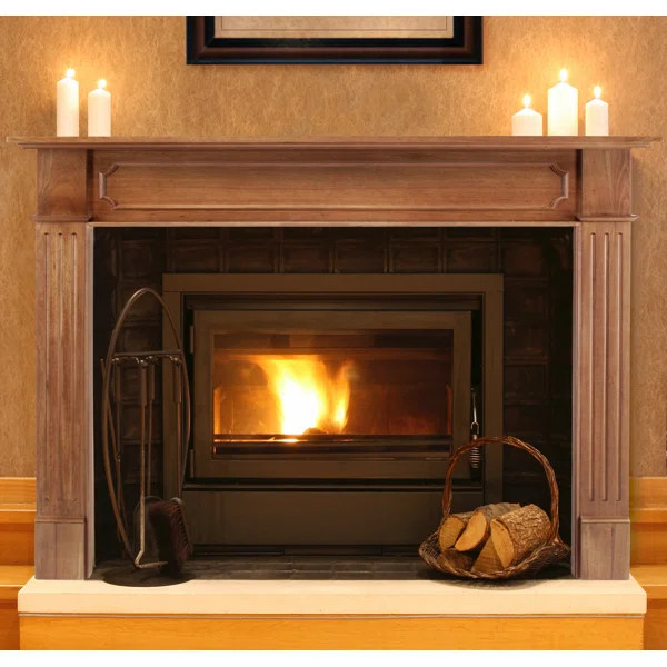Willow Bend Wood Fireplace Mantel Surround - Unique Curved Design - 55" x 41" Opening - Matte Cle... | Wayfair North America