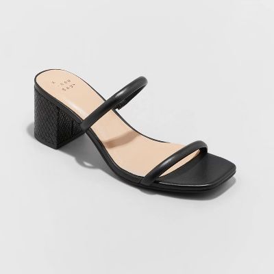 Women&#39;s Cris Block Heels - A New Day&#8482; Black 7.5 | Target