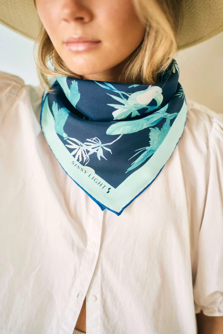 Au Paradis Silk Scarf // Pool Party Blue | SISSY LIGHT
