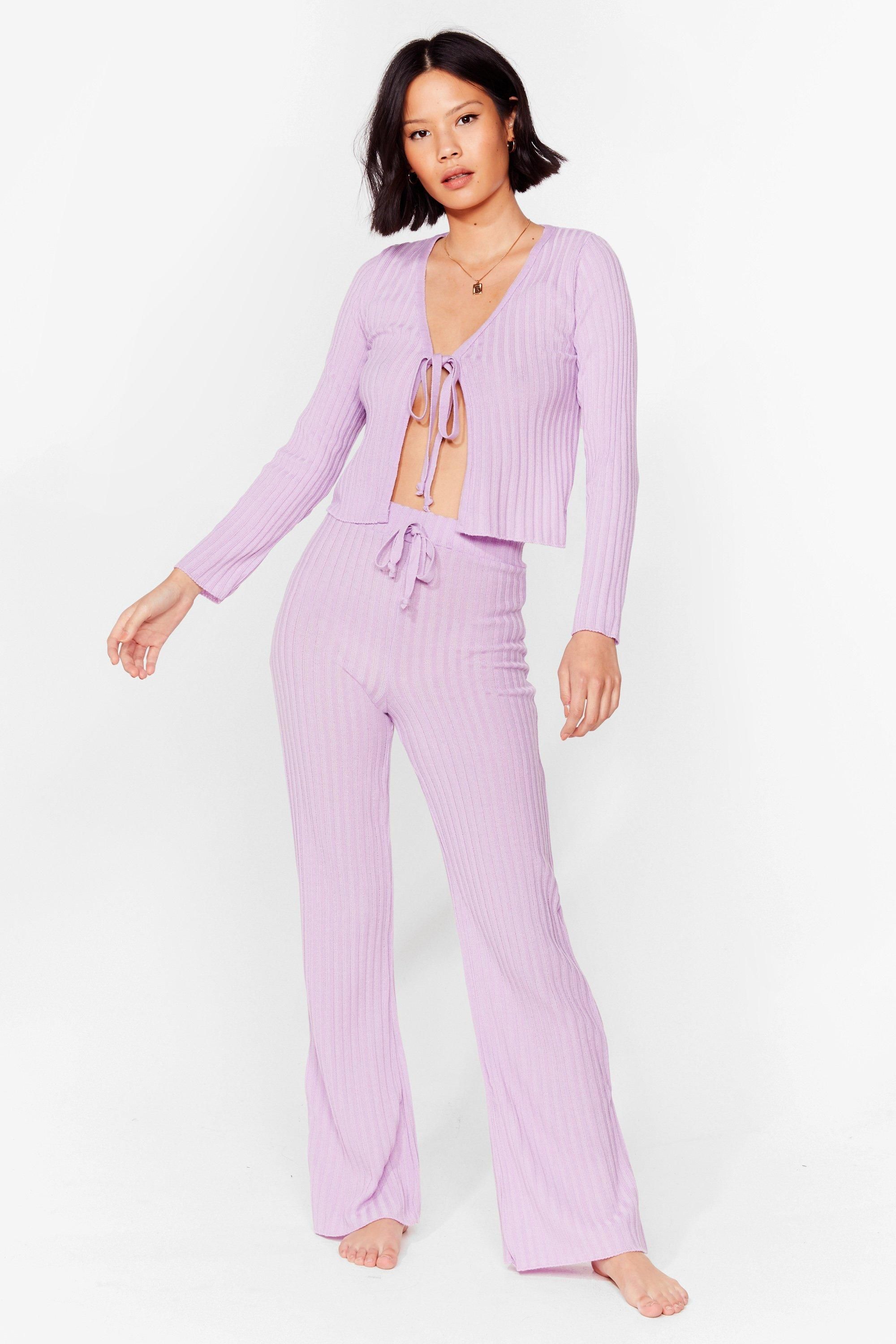 Say It Lounger Tie Cardigan and Wide-Leg Pants Set | NastyGal (US & CA)