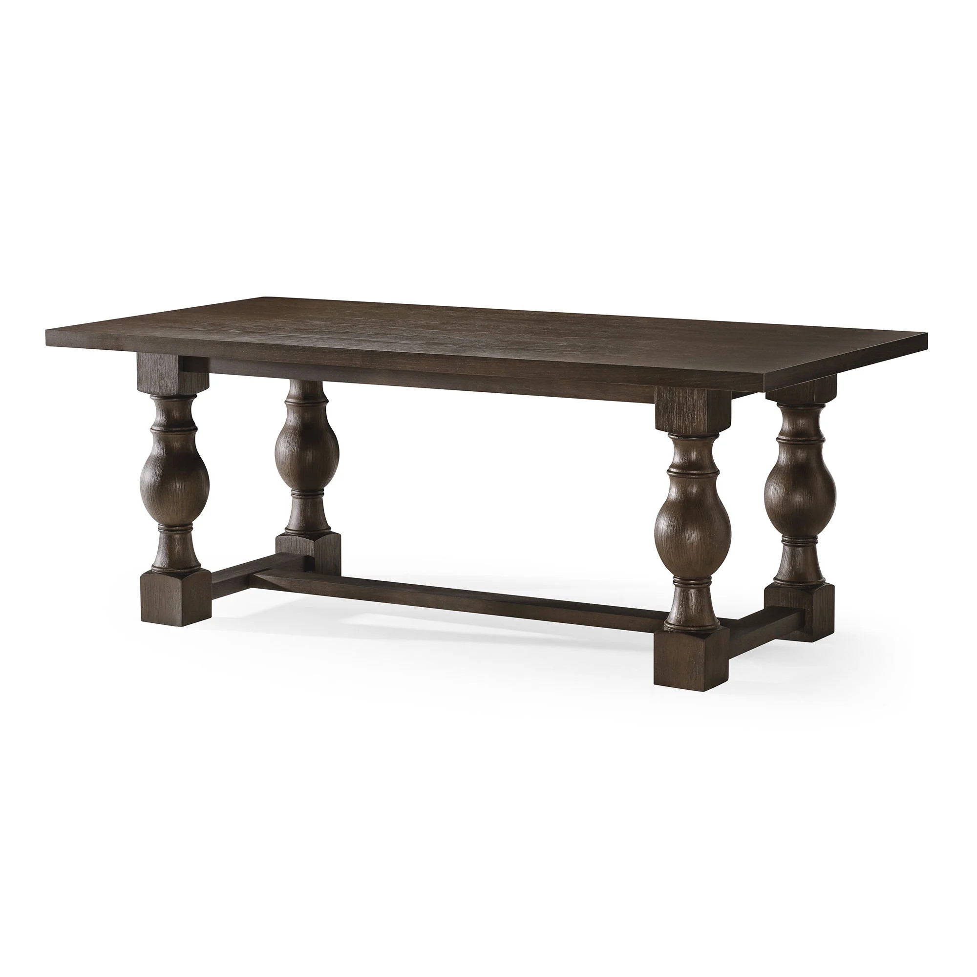Maven Lane Leon Traditional Wooden Dining Table in Antiqued Brown Finish - Walmart.com | Walmart (US)