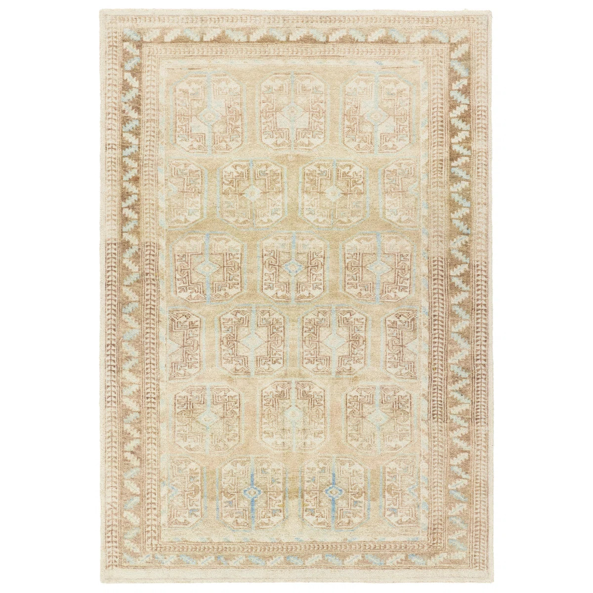 Magnus CSN02 Handmade Oriental Tan and Blue Area Rug | Wayfair North America