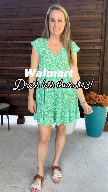 Less than $13 and so vibrant in color! I will be wearing this dress on repeat! Walmart fashionn