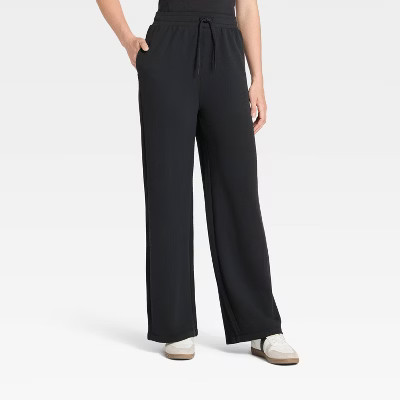 Women's Airy Sleek Ribbed Wide Leg Sweatpants - All In Motion™ | Target