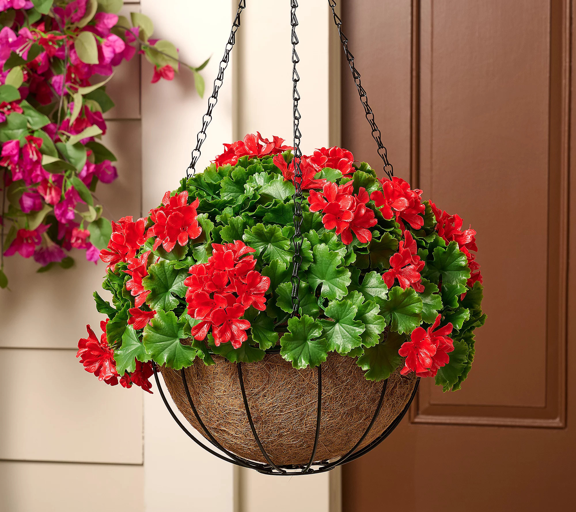 Wicker Park 17"" Indoor/Outdoor Faux Floral Hanging Basket | QVC