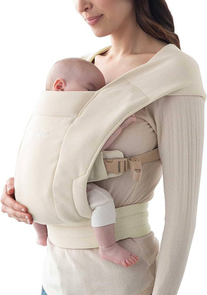 Ergobaby Embrace Cozy Newborn Essentials Baby Carrier Wrap (7-25 Pounds), Ponte Knit, Cream | Amazon (US)