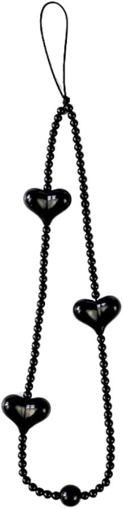 Fuqimanman2020 Heart Beaded Phone Charm Acrylic Phone Lanyard Wrist Strap Heart Clay Beads with A... | Amazon (US)