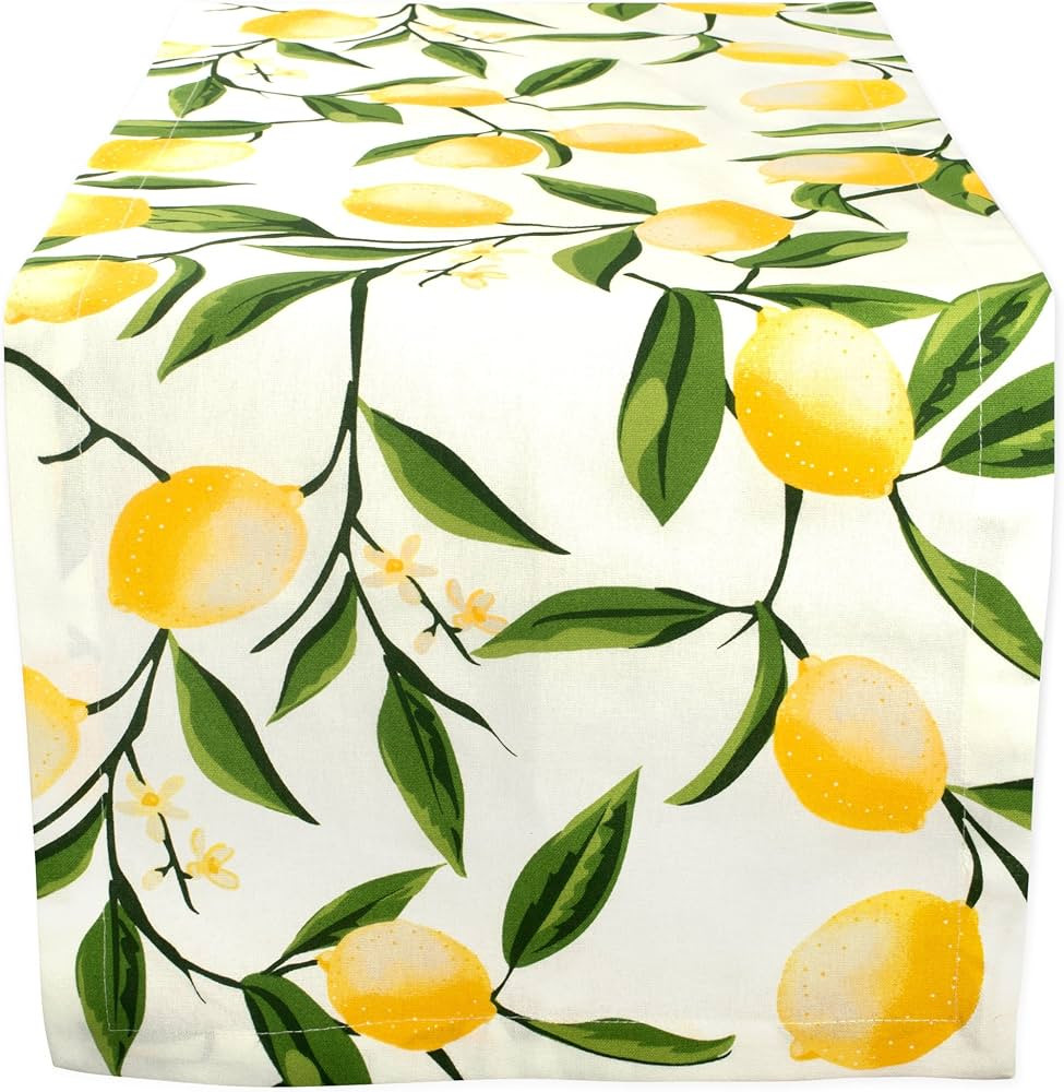 DII Lemon Bliss Tabletop Collection, Table Runner, 14x108 | Amazon (US)