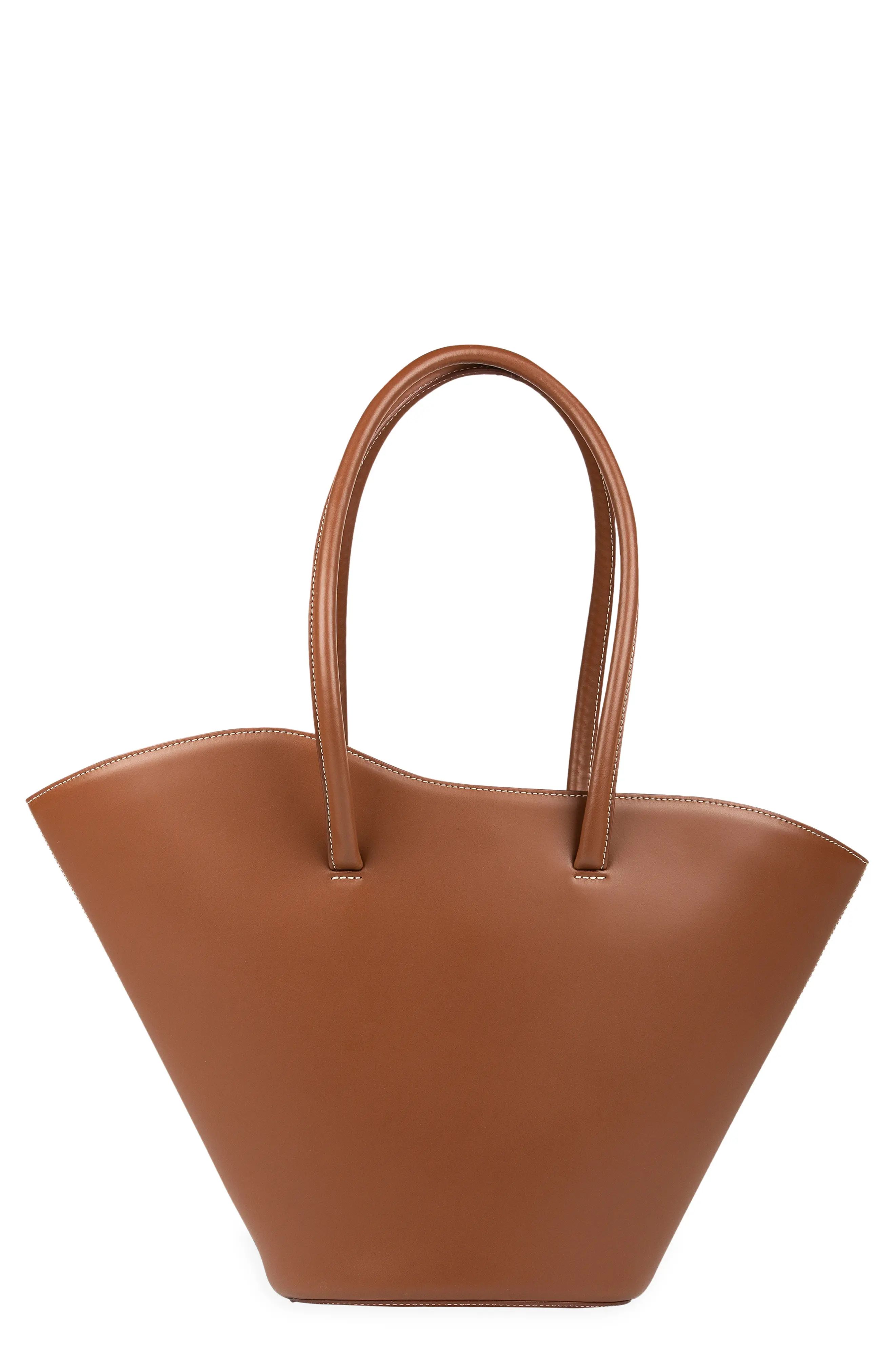 Little Liffner Tall Tulip Leather Tote in Light Brown at Nordstrom | Nordstrom