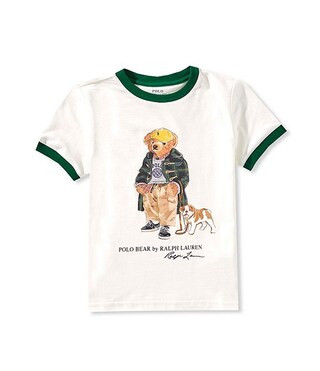 Little Boys Short-Sleeve Polo Bear Ringer T-Shirt | Dillard's