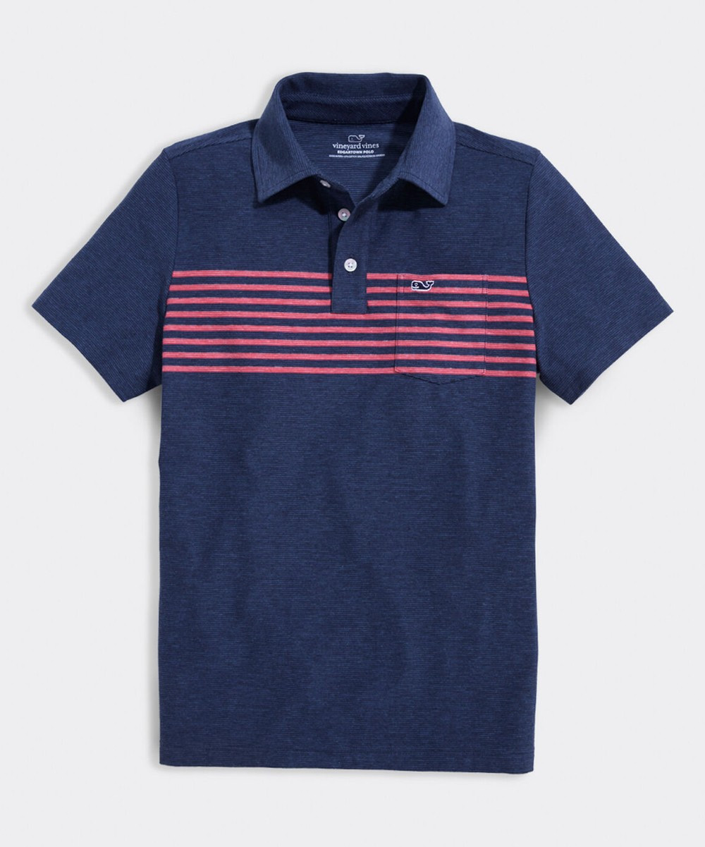 vineyard vines Boys' Polo Shirts 4118 - Vineyard Navy Seabreeze Stripe Edgartown Polo - Toddler | Zulily