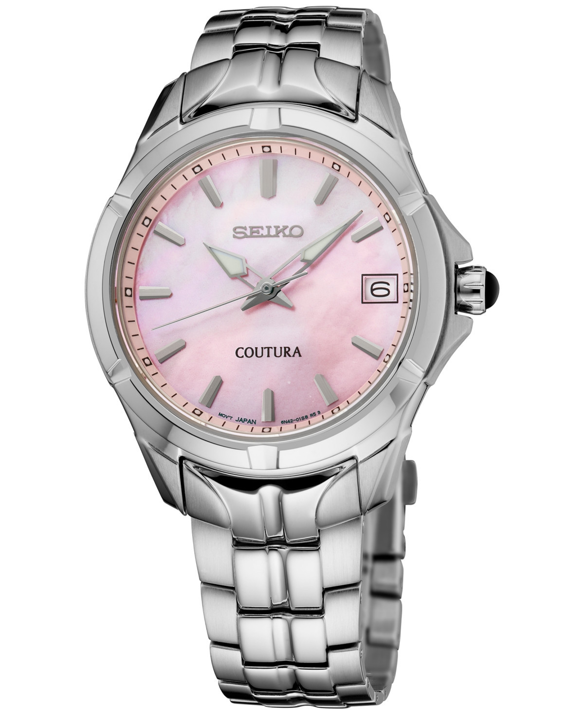 Seiko Women's Coutura Stainless Steel Bracelet Watch 34mm - Pink | Macy's
