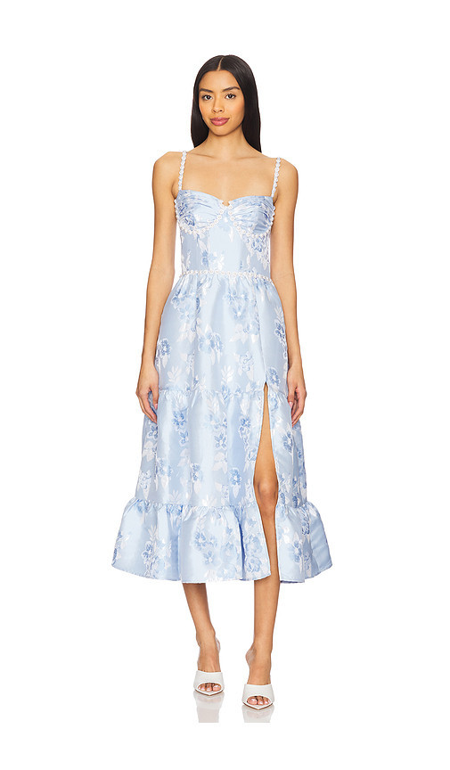 V. Chapman Lorenza Midi Dress in Blue. Size 0. Also in 2. | Revolve Clothing (Global)