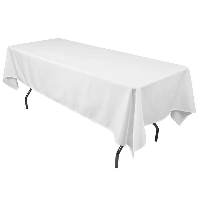 Gowinex White 60 x 102 inch Rectangular Polyester Tablecloth Table Cover - Walmart.com | Walmart (US)
