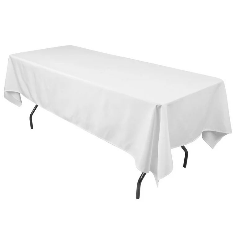 Gowinex White 60 x 102 inch Rectangular Polyester Tablecloth Table Cover - Walmart.com | Walmart (US)