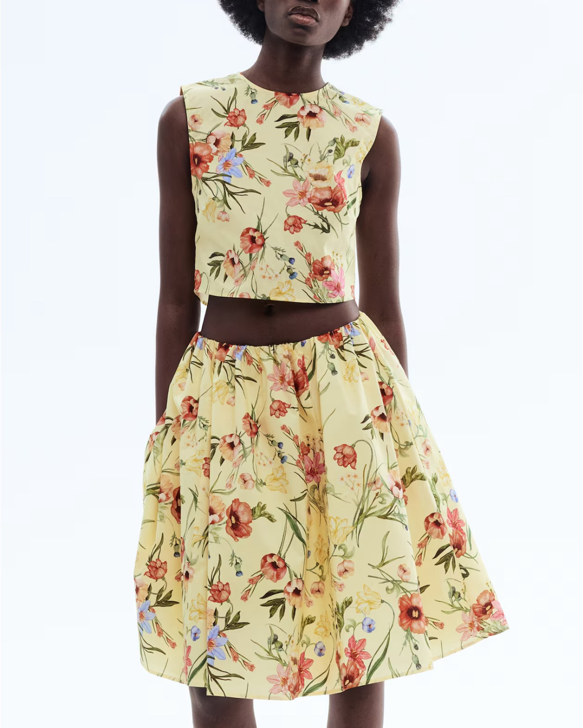 Yellow floral tank top and skirt matching set 
Spring outfit 

#LTKSeasonal