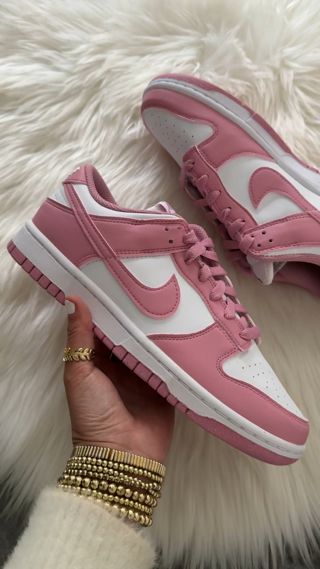 Nike dunk low next nature pink sneakers run true to size 