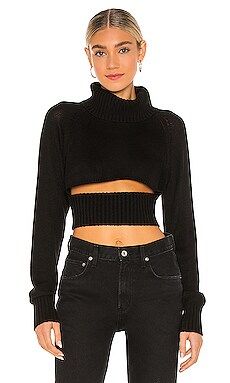 NBD Winston Cropped Turtleneck Sweater in Black from Revolve.com | Revolve Clothing (Global)
