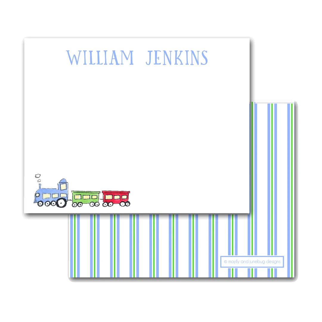 Personalized Kids Notecards Train Custom Note Cards Thank - Etsy | Etsy (US)