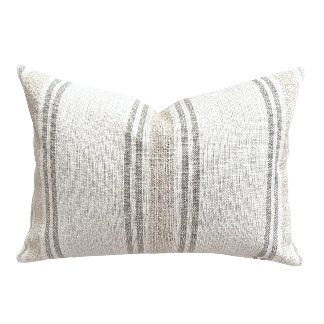 Timeless Stripe | Neutral Indoor/Outdoor Pillow Cover | Hackner Home (US)