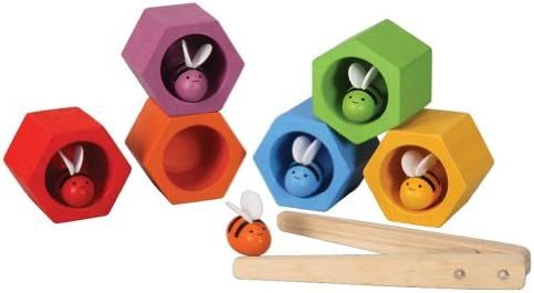 PlanToys Wooden Beehives Sorting Game (4125) | Sustainably Made from Rubberwood and Non-Toxic Pai... | Amazon (US)