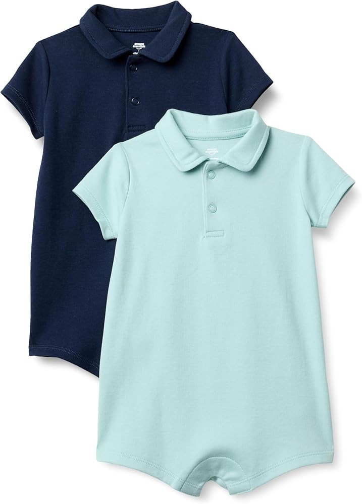 Amazon Essentials x Sofia Grainge Baby Boys' Short Sleeve Cotton Polo Romper, Pack of 2 | Amazon (US)