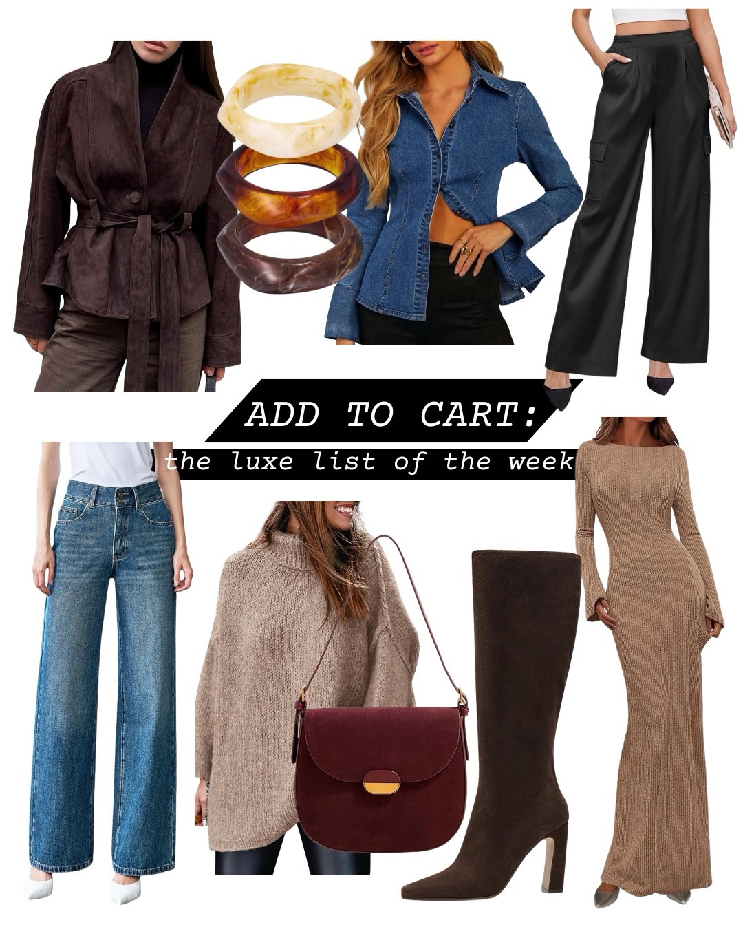 Add to cart—the luxe list of the week! I found the best pieces all on Amazon that are perfect for this time of year! All of these fall picks can be worn with so many outfits and for so many occasions. I found tops, sweaters, jackets, pants, dresses and other accessories that are all under $100 and amazing! All linked ⬆️ 

#ltkcreator #ltkfinds #ltkwatchnow #amazon #amazonfinds #fall #falloutfits #fallfashion #cozy #sweater #suede #fallboots 

#LTKStyleTip #LTKSeasonal #LTKFindsUnder100