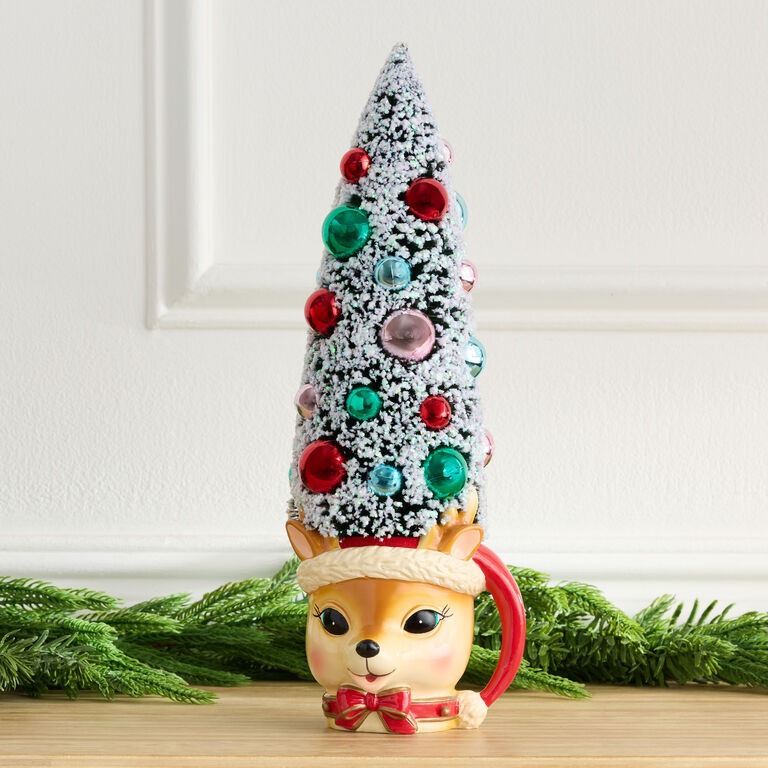 Retro Deer Mug with Tree Decor | World Market