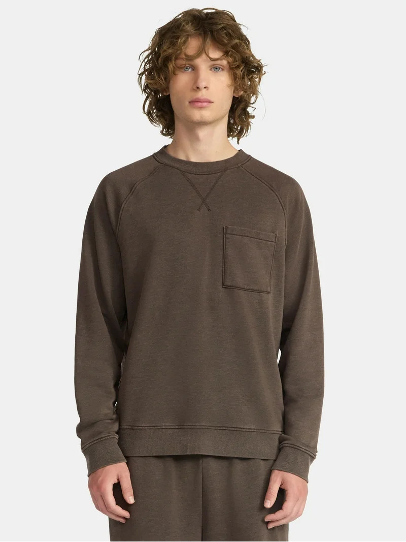 No Boundaries Crewneck Sweatshirt with Long Sleeves, Men's & Big Men's | Walmart (US)
